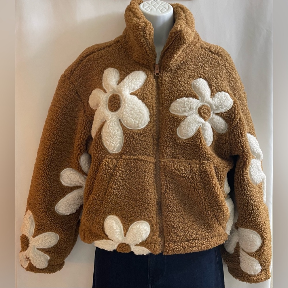 Thread & Supply High Pile Fleece Floral Jacket XS